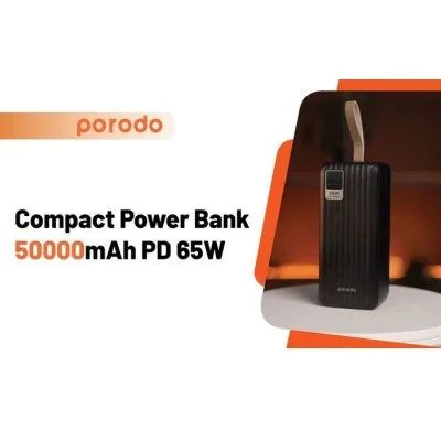 Porodo Compact Power Bank 50000mAh PD 65W - Black
